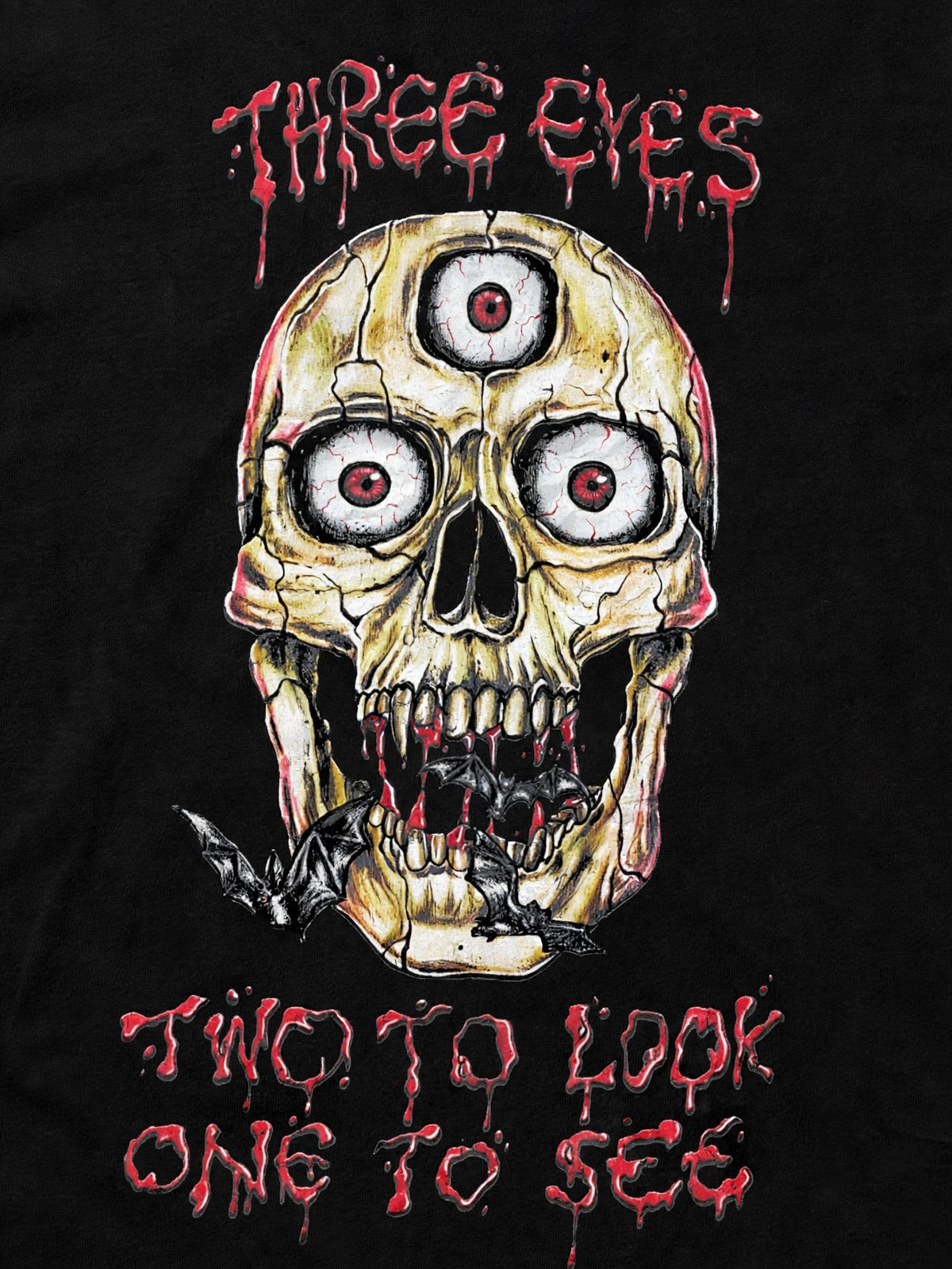 Three Eyes Skull Graphic T-shirt