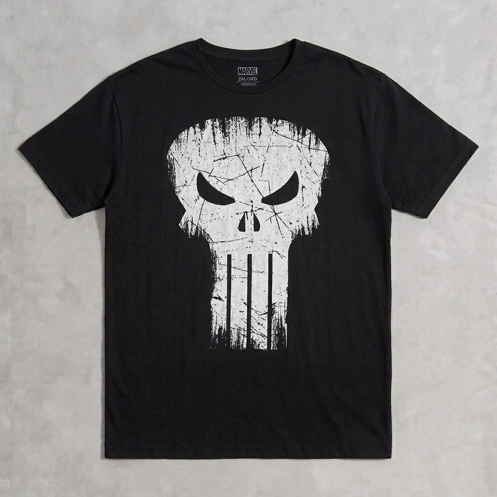 Marvel Punisher Official Skull Logo Graphic Tshirt