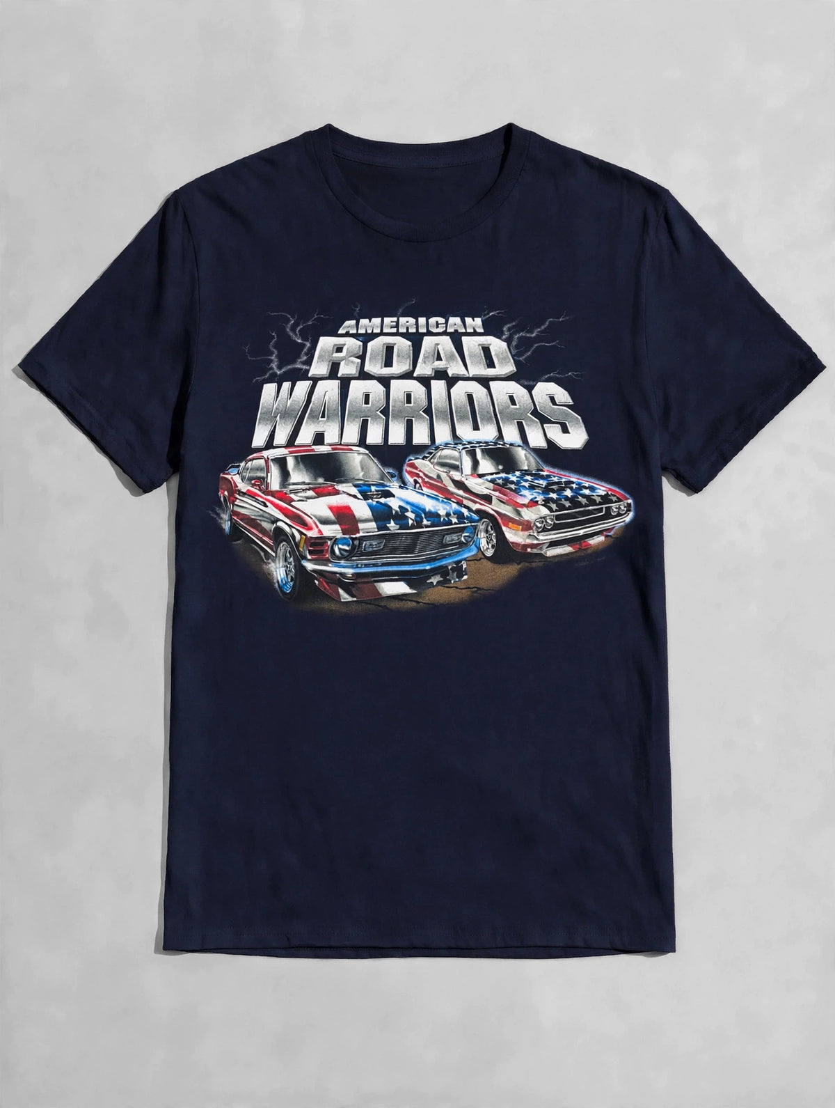 American Road Warriors Muscle Car Graphic T-shirt