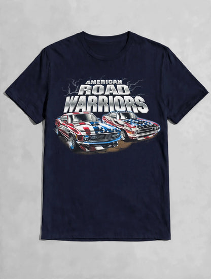 American Road Warriors Muscle Car Graphic T-shirt