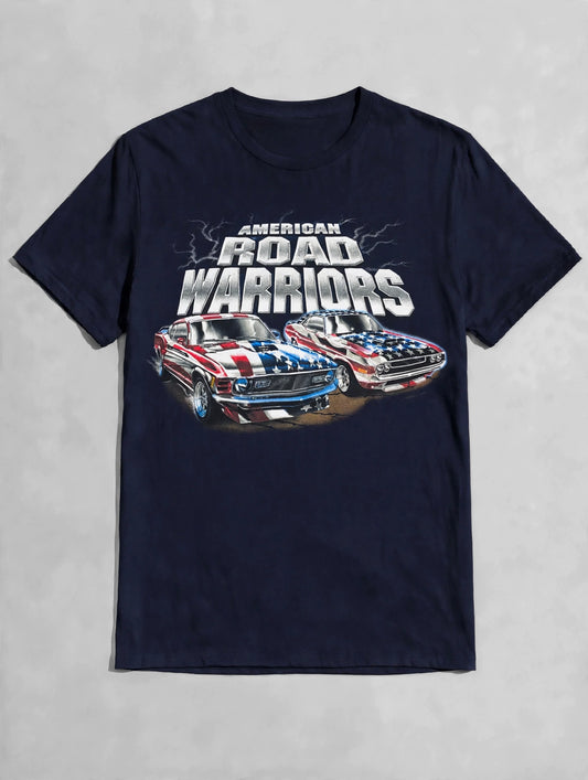American Road Warriors Muscle Car Graphic T-shirt