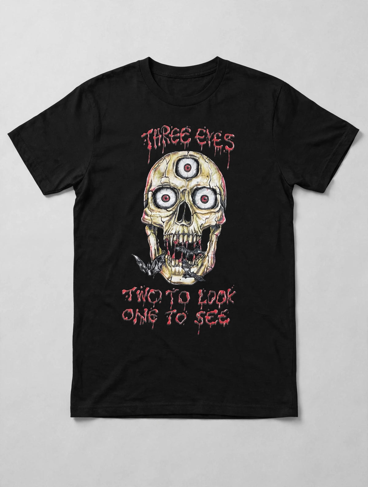 Three Eyes Skull Graphic T-shirt