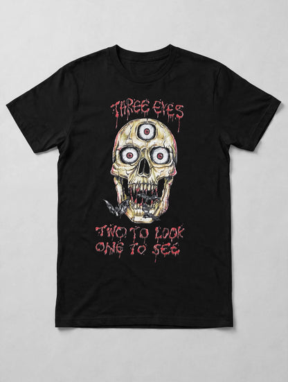 Three Eyes Skull Graphic T-shirt