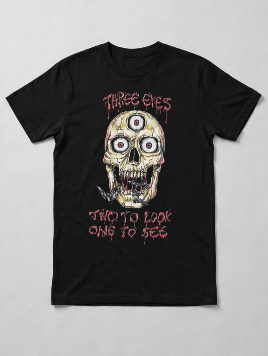 Three Eyes Skull Graphic T-shirt