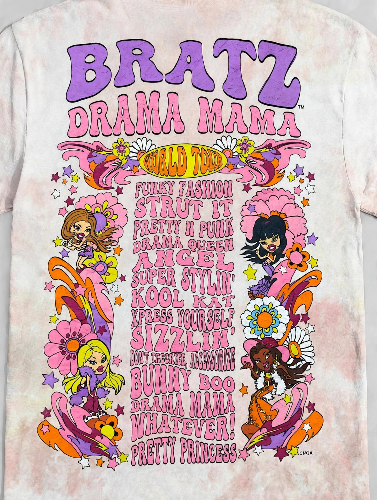 Bratz "Moon Garden" Official Tie-Dye Graphic Tshirt