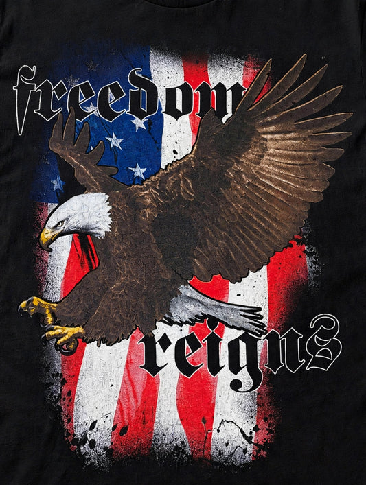 "Freedom Reigns" Eagle & Flag Graphic Tshirt