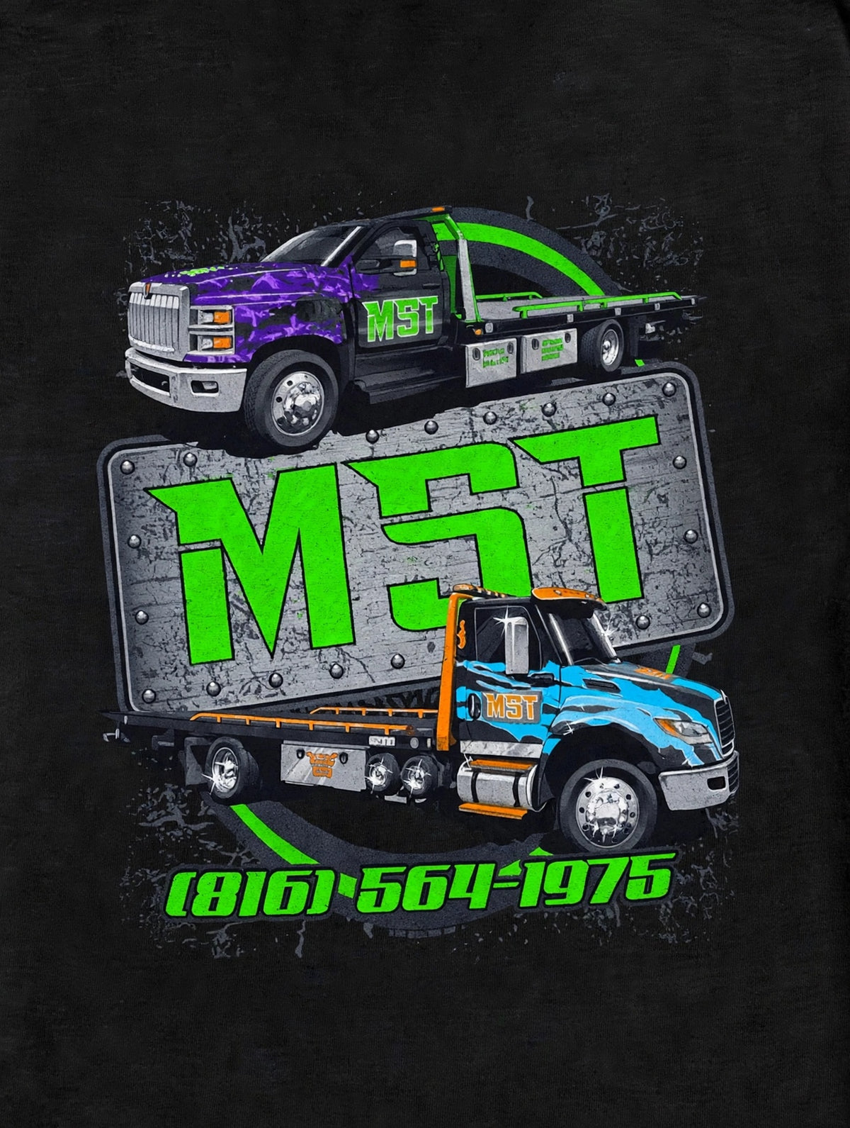 "MST" Tow Truck Company Graphic Tshirt