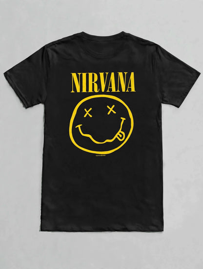 Nirvana Official Smiley Face Graphic T-shirt