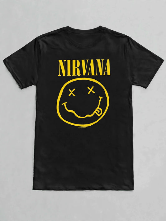 Nirvana Official Smiley Face Graphic T-shirt
