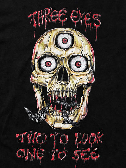 Three Eyes Skull Graphic T-shirt