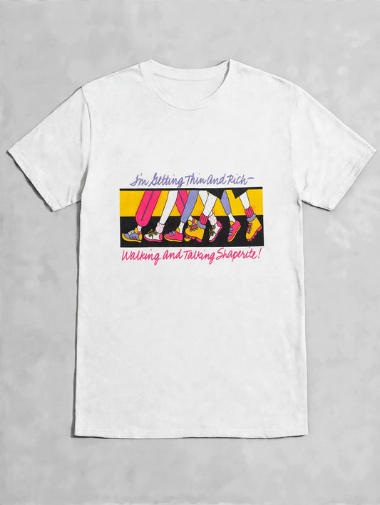 Walking And Talking Shaperite Retro Graphic Tshirt